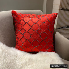 Red Velvet Crystal - Red Velvet Throw Pillow Cover