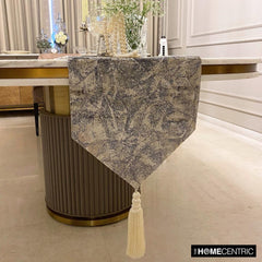 Silvery Stardust - Silver Jacquard Decorative Table Runner