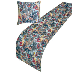 Cockatoo Ruffle - Cotton Blue Decorative Bed Runner and Pillow Cover