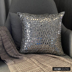 Shimmering Silver - Silver Silk Throw Pillow Cover