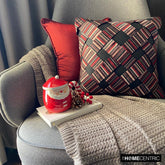 More Than Stripes - Red Art Silk Throw Pillow Cover