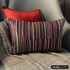 Scarlet Splendor - Red Silk Lumbar Pillow Cover