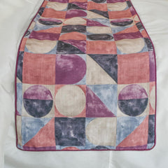 Artisymmetry - Cotton Pink & Gray Decorative Bed Runner and Pillow Cover