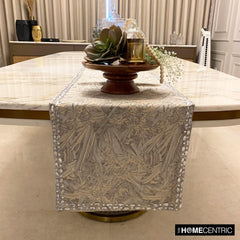 Timothy - Silver Jacquard Decorative Table Runner