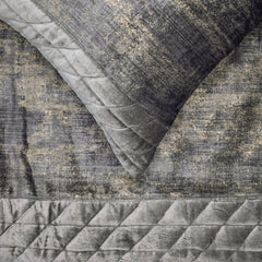 Charcoal Bliss - Velvet Gray Decorative Bed Runner and Pillow Cover