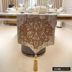 Zarina Goldstitch - Gold Linen Jacquard Decorative Table Runner