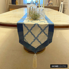 Adonia - Blue Satin Decorative Table Runner