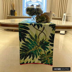 Green Printed Cotton Decorative Table Runners - Tropically