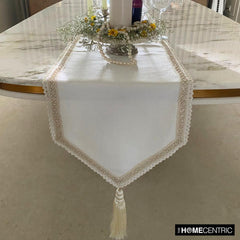 Pearl Radiance - Ivory Jute Decorative Table Runner