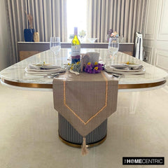 Bohemian Beauty - Beige Jute Decorative Table Runner