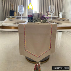Beige Jute & Cotton Decorative Table Runners - Jute Vibes