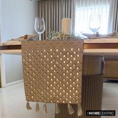 Crystal Gazer - Gold Silk Decorative Table Runners