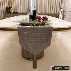Hive Wave - Silver Satin Decorative Table Runner