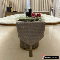Hive Wave - Silver Satin Decorative Table Runner
