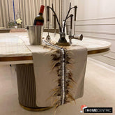 Beige Linen Decorative Table Runners - Feather Dream