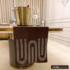 Silver Pipe - Silk Dupioni Purple, Silver Decorative Table Runners