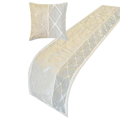 Aether - Jacquard Gray Decorative Bed Runner and Pillow Cover