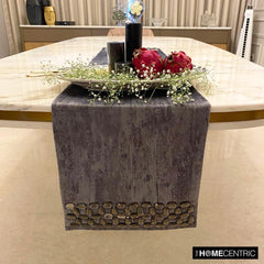 Crystal Susan - Grey Suede Decorative Table Runner