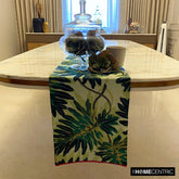 Green Printed Cotton Decorative Table Runners - Tropically