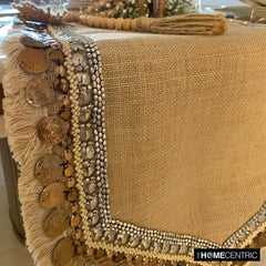 Marima - Beige Burlap Decorative Table Runner