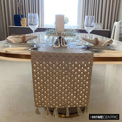 Crystal Gazer - Gold Silk Decorative Table Runners