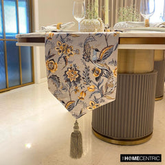 Merlin - Grey Satin Decorative Table Runner