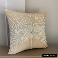 Fragrant Dream - Beige Cotton Linen Throw Pillow Cover