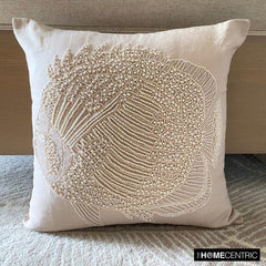 Butterfly Fish - Mocha Cotton Linen Throw Pillow Cover