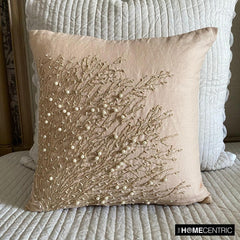 Jute Drought - Beige Cotton Linen Throw Pillow Cover
