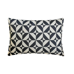Mono Shadow - Black And White Cotton Lumbar Pillow Cover
