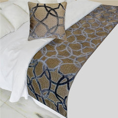 Velvet Interweave - Velvet Gray Decorative Bed Runner and Pillow Cover