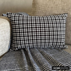 Monochrome Hound - Black And White Cotton Lumbar Pillow Cover