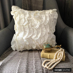 Vintage - Ivory Satin Throw Pillow Cover