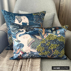 Trunk Of Comfort - Blue Velvet Lumbar Pillow Cover