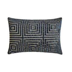 Twilight Mirage - Blue Velvet Lumbar Pillow Cover