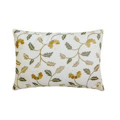 Buttercup Bloom - White Cotton Lumbar Pillow Cover
