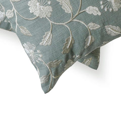 Florinda - Blue Gray Cotton Lumbar Pillow Cover