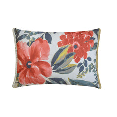 Amarella - Red Cotton Lumbar Pillow Cover