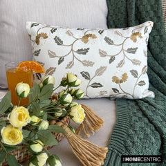 Buttercup Bloom - White Cotton Lumbar Pillow Cover