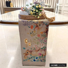 Bloom N Bunny - Beige Linen Decorative Table Runner