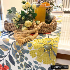 Wildflower Wave - Red Cotton Decorative Table Runner