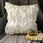 Vintage - Ivory Satin Throw Pillow Cover