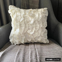 Vintage - Ivory Satin Throw Pillow Cover