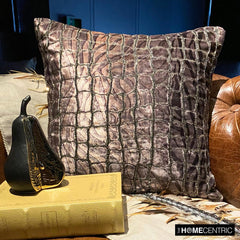 Safari Mirage - Brown Velvet Throw Pillow Cover