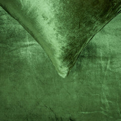 Green Velvet Plush - Velvet Green Decorative Bed Runner and Pillow Cover