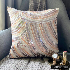 Glamorous - Ivory & Beige Art Silk Decorative Euro Sham