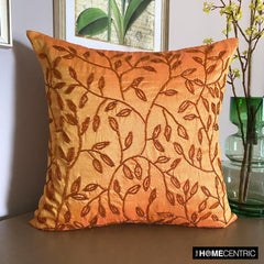 Citrus - Orange Art Silk Throw Pillow Cover