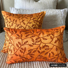Citrus - Orange Art Silk Throw Pillow Cover