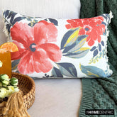 Amarella - Red Cotton Lumbar Pillow Cover