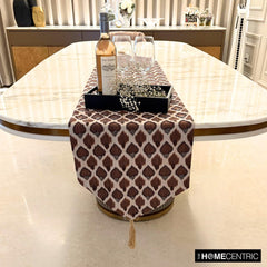 Untamed Grace - Brown Cotton Decorative Table Runner